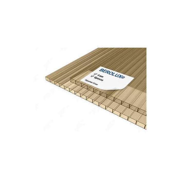 Сотовый поликарбонат 4 мм BEROLUX бронза 2100х12000 мм
